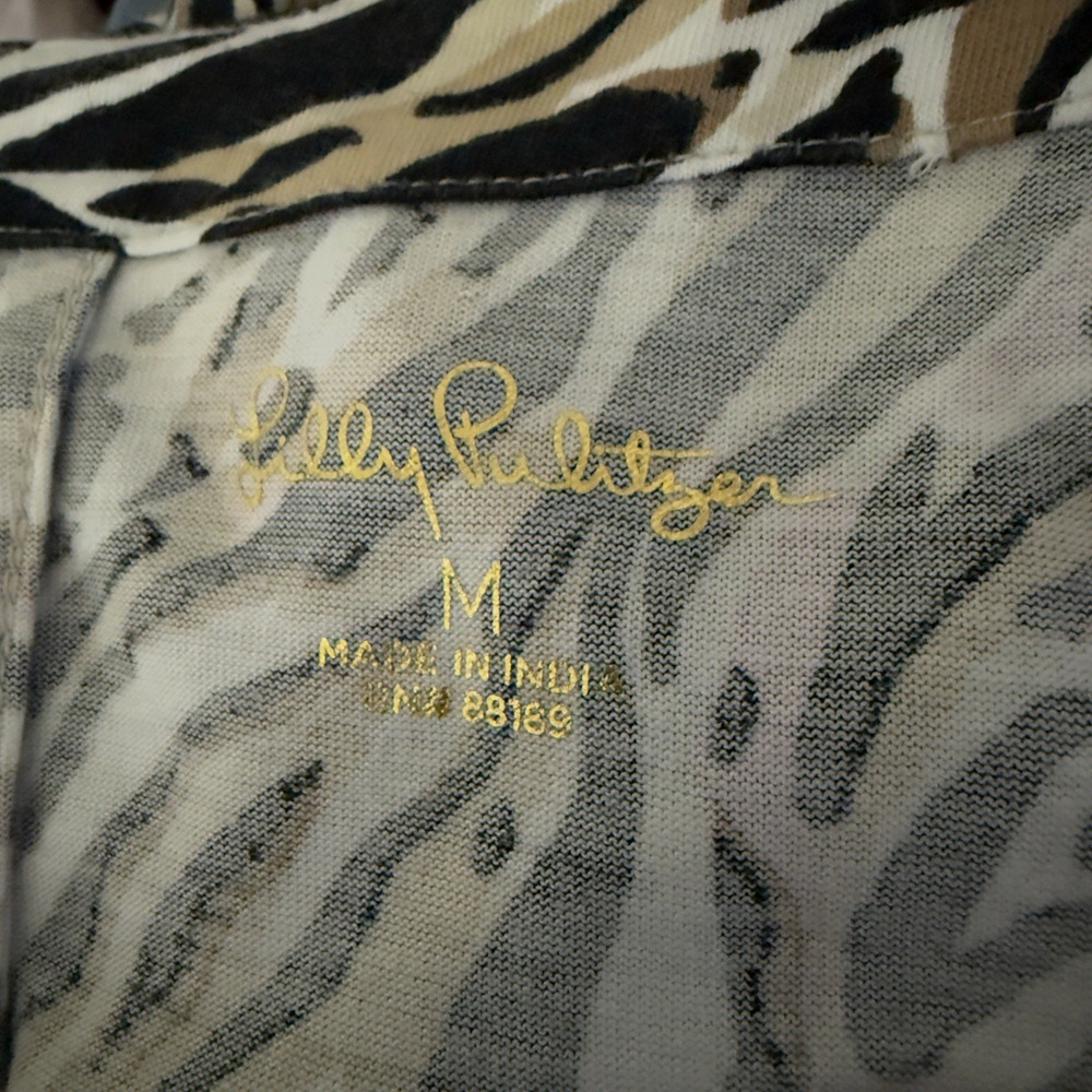 Lilly Pulitzer Onyx Cath Dress M Zebra Print Preppy Resort Coastal Cruise Vaca - Picture 6 of 8